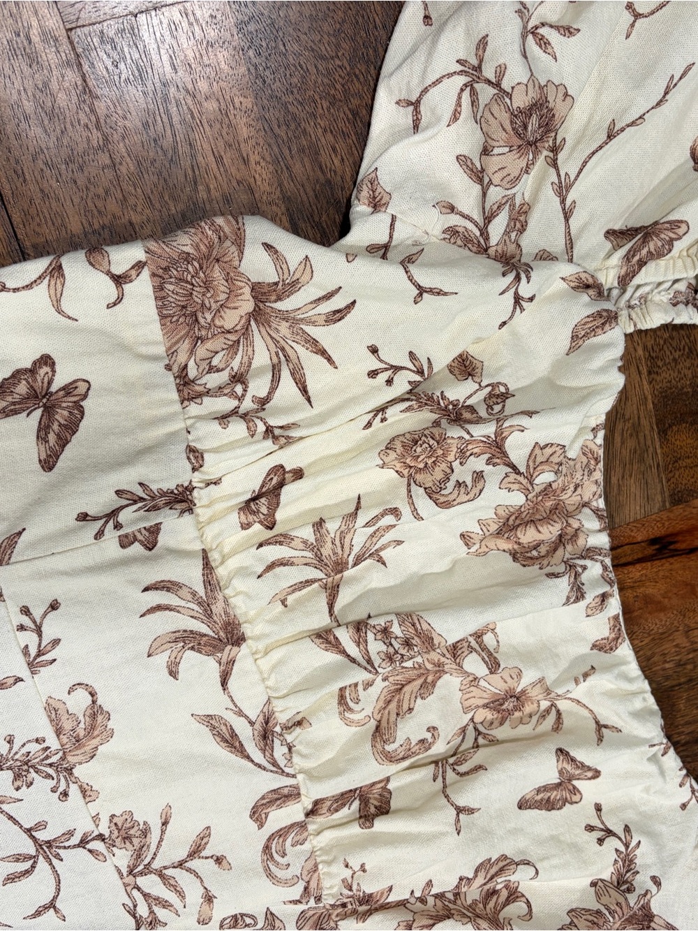 London Times Women’s Cream Maxi Dress with Brown Floral Print and Slit Sz 12 - Picture 10 of 14